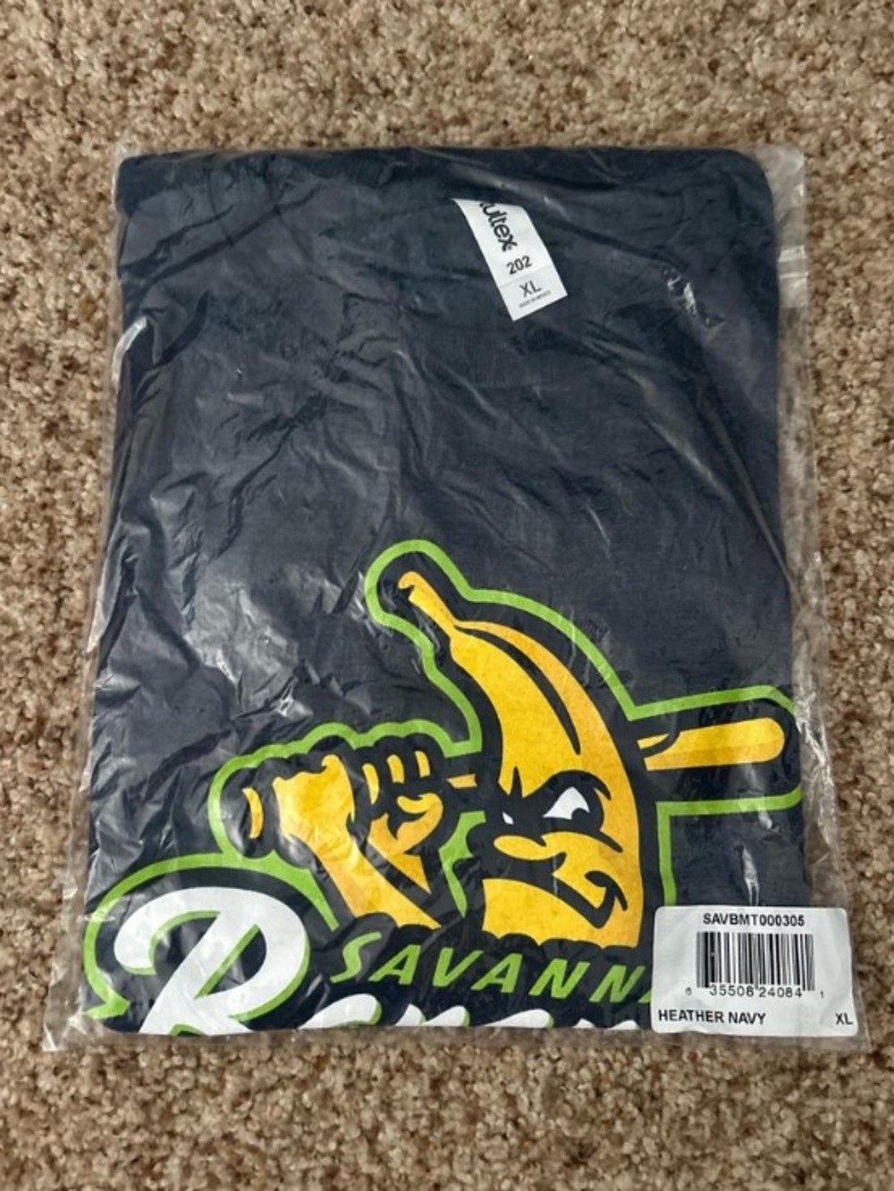 Savannah Bananas Heather Navy Graphic Tee Banana Batter Logo Men’s XL New